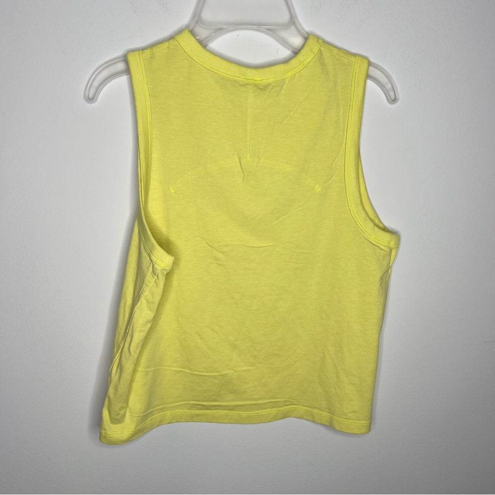 J13 LULULEMON Size 6 Electric Lemon Cotton-Blend TANK TOP Cropped Knit Women’s - Picture 5 of 8